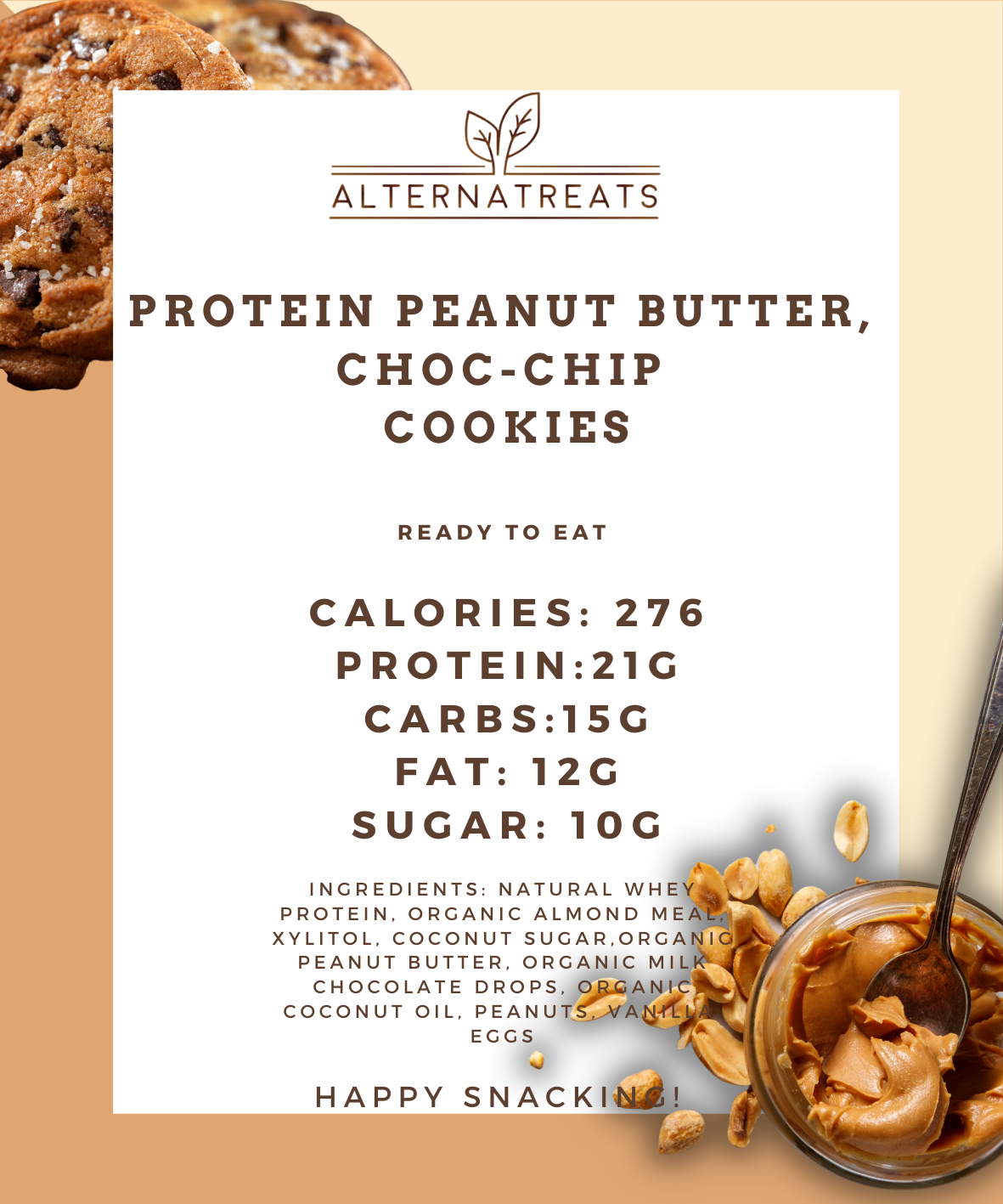 Protein Peanut Butter Choc-Chip Cookies