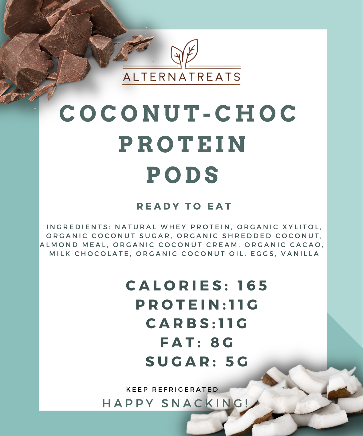 Coconut-choc Protein Pods