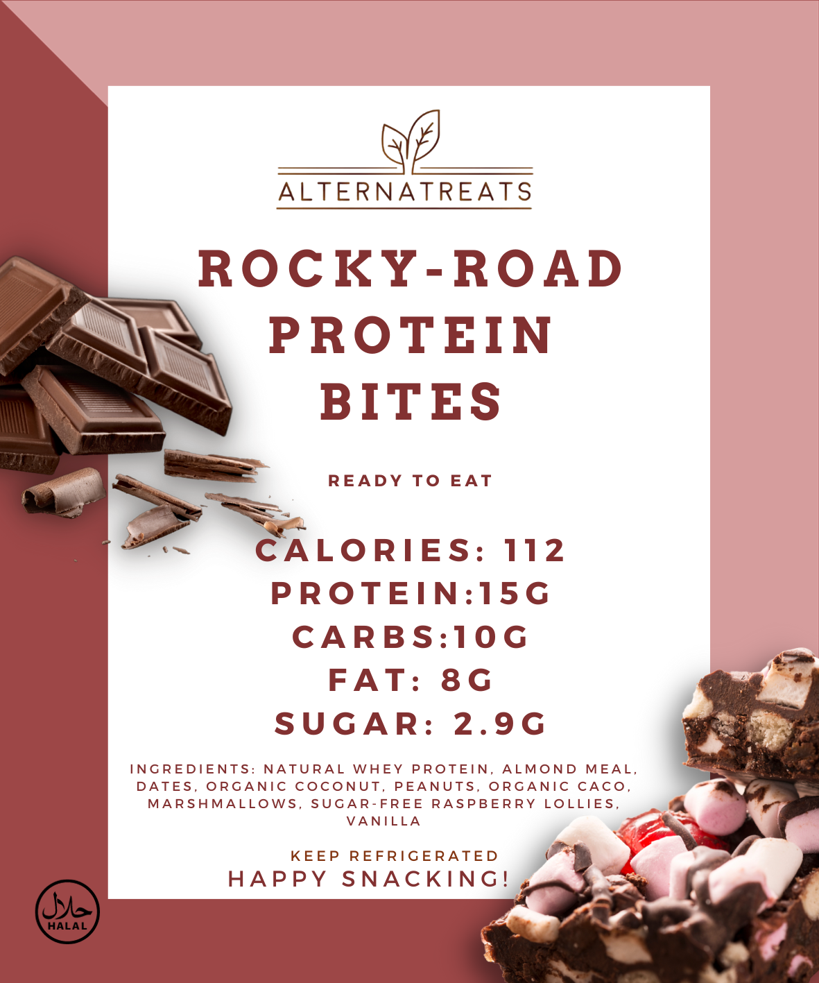 Rocky-Road Protein Bites